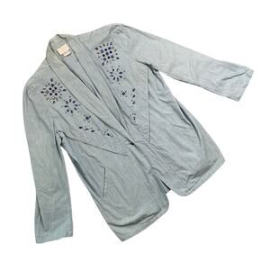 90's Beaded Denim Western Retro Top M USA